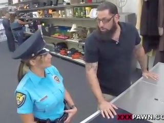 Lady Police Officer Hocks Her Gun
