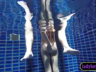 Big tits ladyboy teen blowjob in a pool before anal sex film