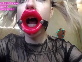 Russian girlfriend Fucks Herself In The Throat With A Rubber johnson