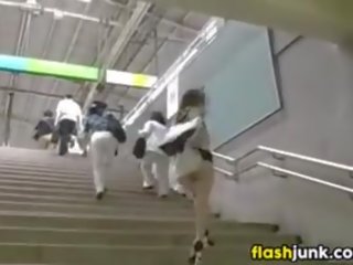 Japanese lover Naked In Public On A Subway