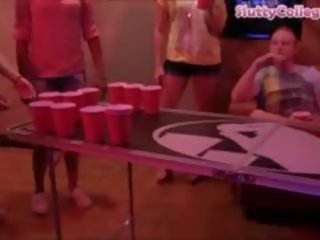 Beer Pong Game Ends Up In An Intense College xxx film Orgy