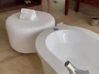 Vacation- Amateur schoolgirl anal creampie in the bath room