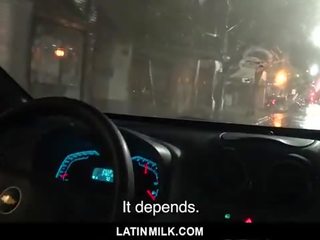 Taxi driver sucks latin dick, fucked for cash