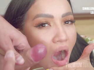 PremiumBukkake - Asia Vargas swallows 56 huge mouthful cumshots