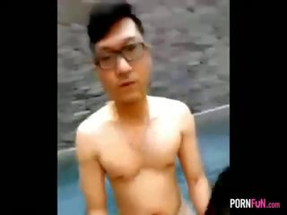Asian teens decide to initiate a sextape in the jacuzzi video