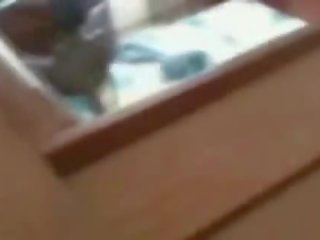 Superior ebony doll caught Masturbating by a window peeper