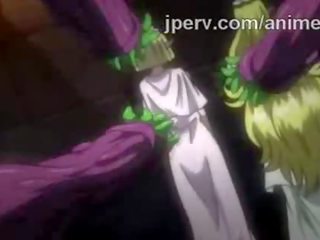Exceptional elf princess screwed by bunch of tentacles in hentai clip