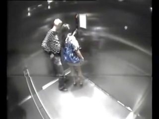 Eager turned on Couple Fuck in Elevator - 
