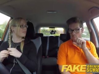 Fake Driving School pigtail femme fatale with hairy teen pussy creampie immediately immediately afterwards lesson