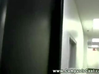 Female student goes around the dorm to find suitable cocks