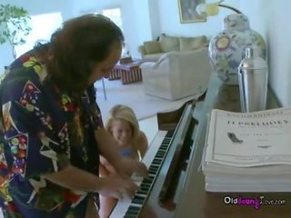 Ron Jeremy Playing Piano For enchanting Young Big Tit cutie
