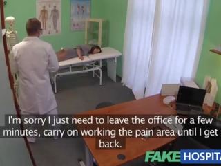 Fake Hospital G spot massage gets smashing brunette patient wet