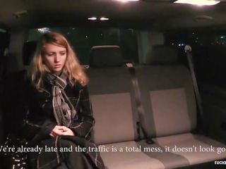 FUCKED IN TRAFFIC - beautiful Czech blondie bangs in the backseat of the car