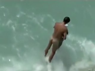 Couple nude and fucked at beach vid