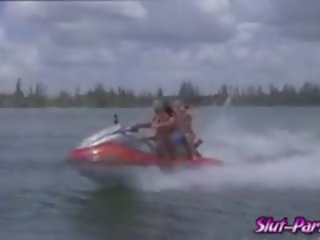 Two voluptuous Babes Got Fucked At The Speed Boat By first-rate to trot Men