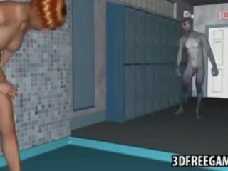 3D femme fatale Sucks member And Gets Fucked Hard By A Zombie