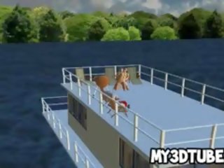 Foxy 3D Cartoon Blonde diva Gets Fucked On A Boat