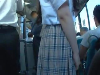 Lady diva Has Her Muff Fingered tremendous In The Bus
