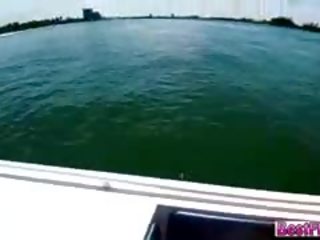 Turned on Group Of Teens Gets Their Pussy Fucked On A Boat